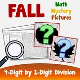 Long Division Coloring Worksheets, Fall Math Project Myste