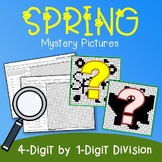 Spring Fun Long Division Activity Sheets, 4-Digit Dividends 1-Divisor Practice