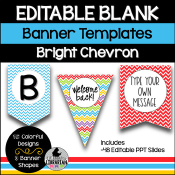 Preview of 48 Bright Chevron Editable Banner Bunting Templates PPT or Slides™