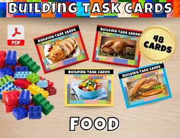 Preview of 48 Building Blocks Task Cards / Food Theme