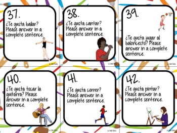 GUSTAR and Infinitive Task Cards | Spanish Review Activity by La Profe