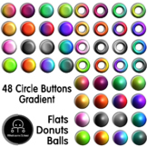 48 Gradient Circle Buttons | PNG clip art | Flat Circles, 