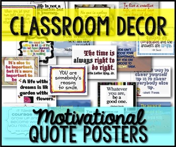 Preview of Classroom Decor Signs Posters Quotes {63 B/W & Color}