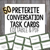 Preterite Conversation Editable Task Cards Spanish Speakin