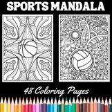 Preview of 48 Sports Mandala Coloring Pages