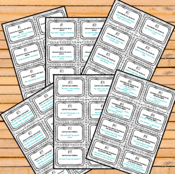 48 Task Cards Direct and Indirect speech / Reported speech + answer key