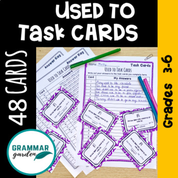 Preview of 48 USED TO Past Tense task cards