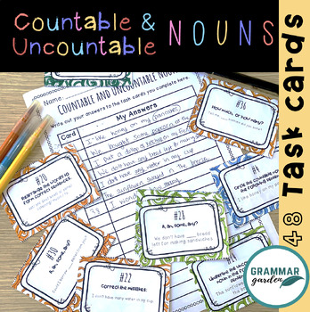 Preview of 48 Uncountable Noun Task Cards
