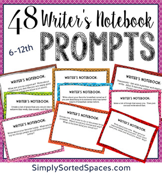 48 Writer's Notebook Prompts | Quick Write Prompts | Warm-Ups | Bell ...