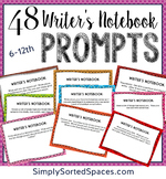48 Writer's Notebook Prompts | Quick Write Prompts | Warm-
