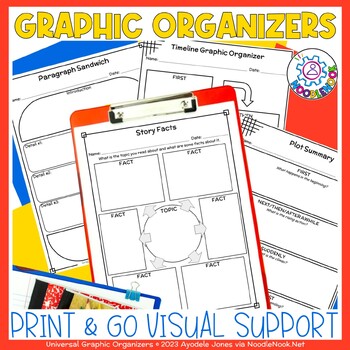 Preview of 50 Graphic Organizers for Any Book with Bonus Word Work Activities!