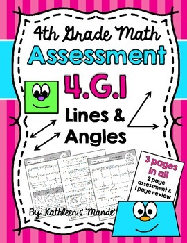 Preview of 4.G.1 Assessment: Lines & Angles