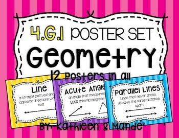 Preview of 4.G.1 Poster Set: Lines & Angles