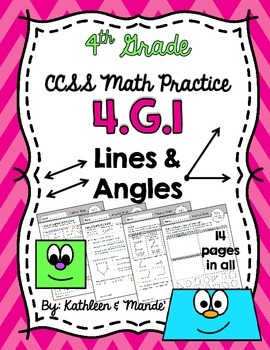 Preview of 4.G.1 Practice Sheets: Lines & Angles