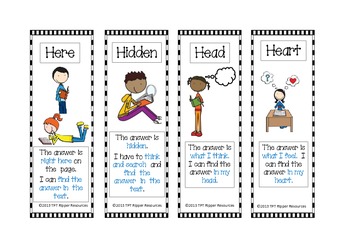 Preview of 4H Reading Comprehension Strategies: Here, Hidden, Head or Heart - best seller!!