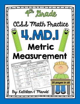 Preview of 4.MD.1: Metric Measurement Practice Sheets