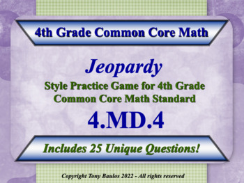 Preview of 4.MD.4 4th Grade Math Jeopardy - Fractional Line Plot Add/Subtract w/ Google