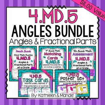 Preview of 4.MD.5 BUNDLE: Relating Angles, Degrees, & Fractional Parts of a Circle
