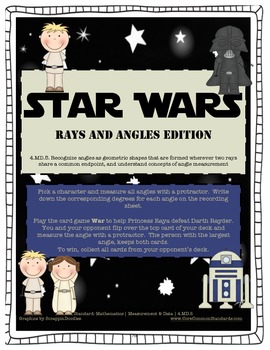 Preview of 4.MD.5 Fourth Grade Common Core Worksheets, Star Wars Activity, and Poster