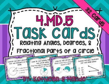 Preview of 4.MD.5 Task Cards: Relating Angles, Degrees, & Fractional Parts of a Circle