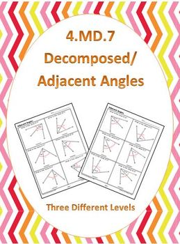 Preview of 4.MD.7 Common Core Math Standards (Decomposed Angles) (Adjacent Angles)