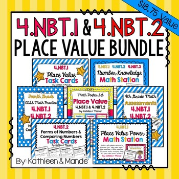 Preview of 4.NBT.1 & 4.NBT.2: BUNDLE (Practice, Assessments, Posters, Activities)
