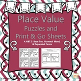 4.NBT.2 PLACE VALUE PUZZLES AND PRINT & GO SHEETS