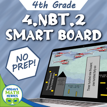 Preview of 4.NBT.2 Standard, Expanded, Word Forms SMARTBoard