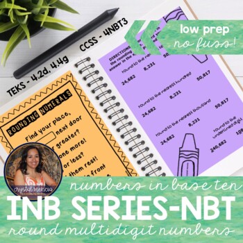 Preview of 4NBT3 Rounding Multidigit Numbers Interactive Notebook Series