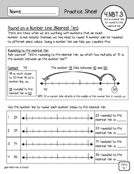4 nbt 3 rounding practice sheets by kathleen and mande tpt