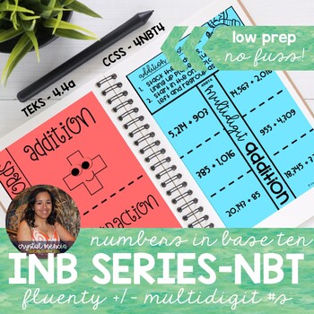 Preview of Add & Subtract Multidigit Numbers Interactive Notebook Series | 4.NBT.4