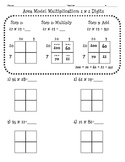 4.NBT.5 Area Model Multiplication Worksheet (2 digit x 2 digit)