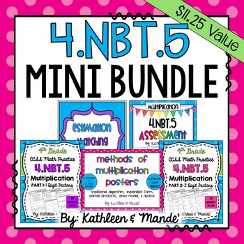 Preview of 4.NBT.5 Mini Bundle: Multiplication {Practice, Assessment, & Posters}