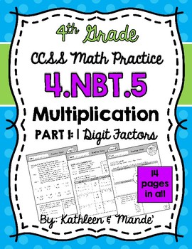 Preview of 4.NBT.5 (1-Digit Factors): Area Model, Partial Products, Distributive Property