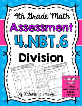 Preview of 4.NBT.6 Assessment: Division