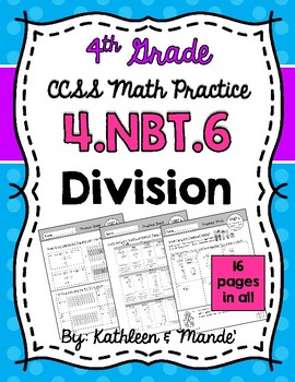 Preview of 4.NBT.6 Practice Sheets: Division