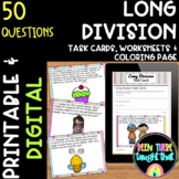 4th Grade Long Division Word Problems, Division Task Cards