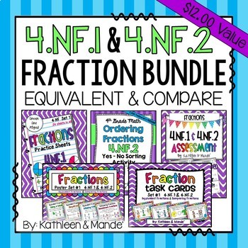 Preview of 4.NF.1 & 4.NF.2 Bundle: Equivalent Fractions & Comparing Fractions