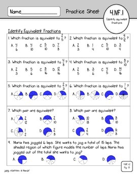 4nf1 4nf2 practice equivalent fractions comparing fractions