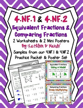 Preview of 4.NF.1 & 4.NF.2 FREEBIE: Equivalent Fractions & Comparing Fractions Practice