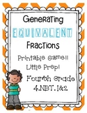 4.NF.1&2 Equivalent Fractions Game -4 in a Row-