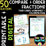 4th Grade Compare and Order Fraction Task Cards, Worksheet