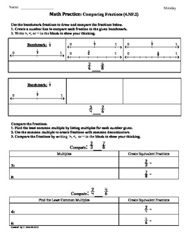 Preview of (4.NF.2) Comparing Fractions:4th Grade Common Core Math Worksheets