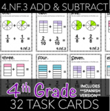 4.NF.3 Task Cards: Fraction Addition and Subtraction (w/ S