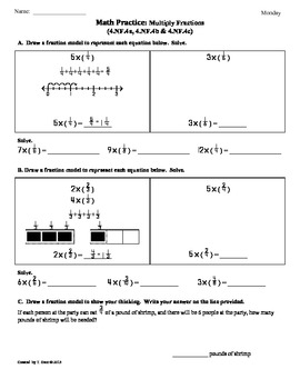 Preview of (4.NF.4)Multiplying Fractions:4th Grade Common Core Math Worksheets