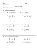 4.NF.5 Fractions with denominators of 10 Mastery Check SPANISH