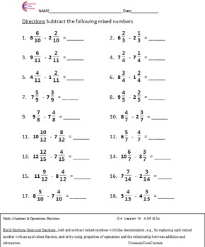 4.NF.A.1, 4.NF.A.2, 4.NF.B.3a-d Fractions Fourth Grade Common Core Math ...