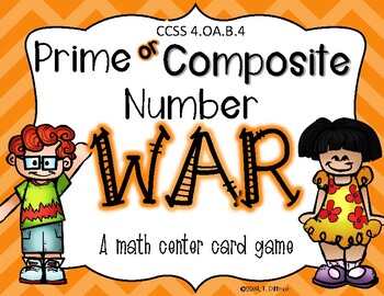 Preview of 4OA.B.4 NO PREP Math Game- Prime and Composite War for Grade 4