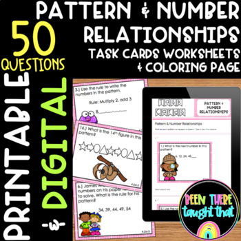 Preview of 4th Grade Patterns and Number Relationships Worksheets & Digital Learning