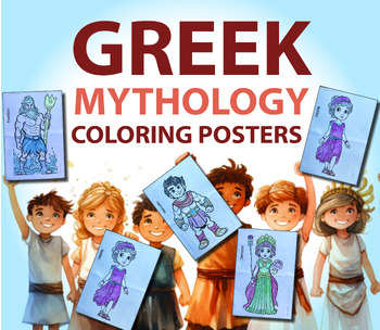 Preview of Greek Mythology Coloring Posters - Gods & Heroes Coloring Pages - SimpleLitColor